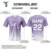 Periwinkle Pinstripe Custom Two-Button Baseball Jersey
